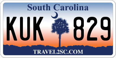 SC license plate KUK829
