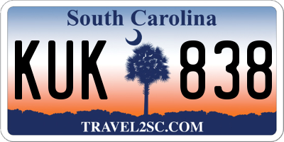 SC license plate KUK838