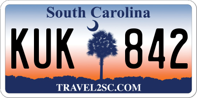 SC license plate KUK842