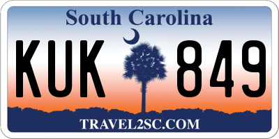 SC license plate KUK849
