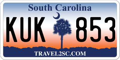 SC license plate KUK853