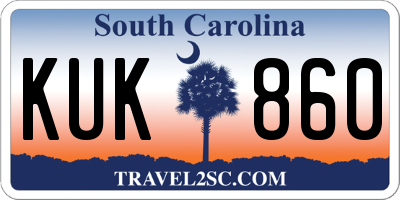 SC license plate KUK860