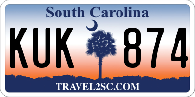 SC license plate KUK874