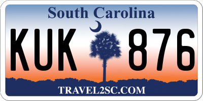 SC license plate KUK876