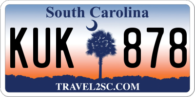 SC license plate KUK878