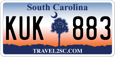 SC license plate KUK883
