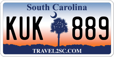 SC license plate KUK889