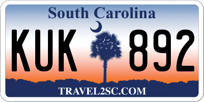 SC license plate KUK892