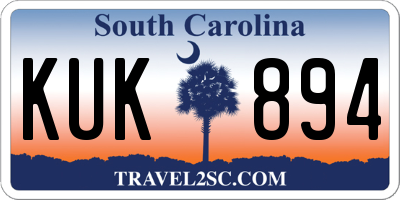 SC license plate KUK894