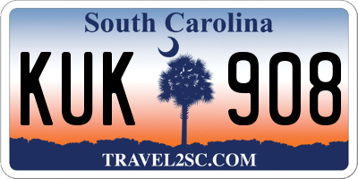 SC license plate KUK908