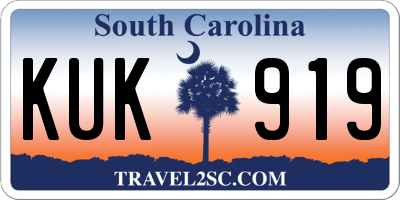 SC license plate KUK919
