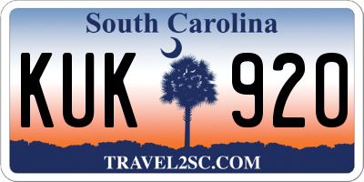 SC license plate KUK920
