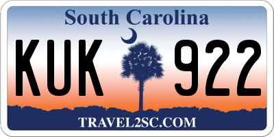 SC license plate KUK922