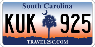 SC license plate KUK925