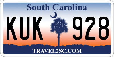 SC license plate KUK928