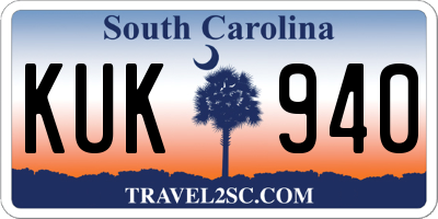 SC license plate KUK940