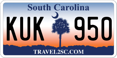 SC license plate KUK950
