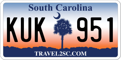 SC license plate KUK951
