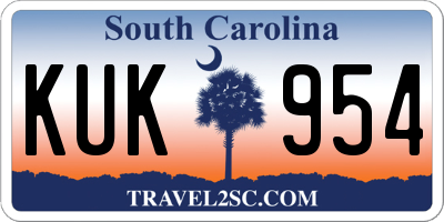 SC license plate KUK954