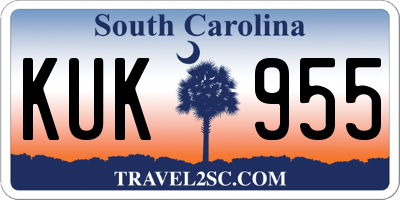 SC license plate KUK955