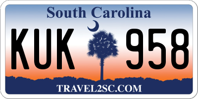 SC license plate KUK958