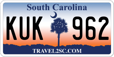 SC license plate KUK962