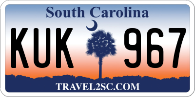 SC license plate KUK967