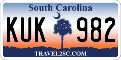 SC license plate KUK982