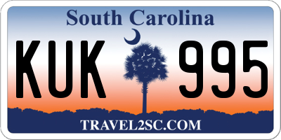 SC license plate KUK995