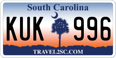 SC license plate KUK996