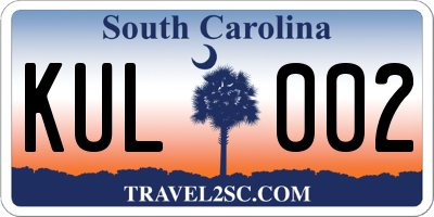 SC license plate KUL002