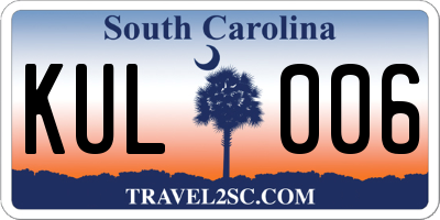 SC license plate KUL006