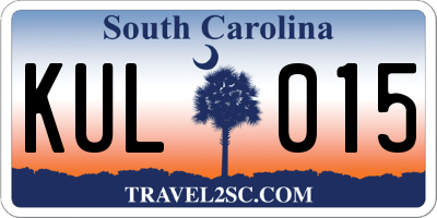 SC license plate KUL015