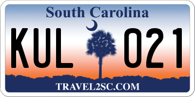 SC license plate KUL021
