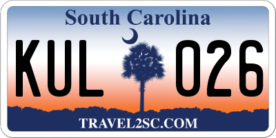 SC license plate KUL026