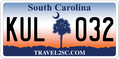 SC license plate KUL032