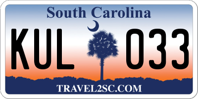 SC license plate KUL033