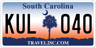 SC license plate KUL040