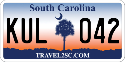 SC license plate KUL042