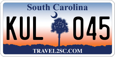SC license plate KUL045