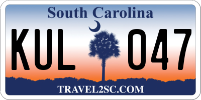 SC license plate KUL047