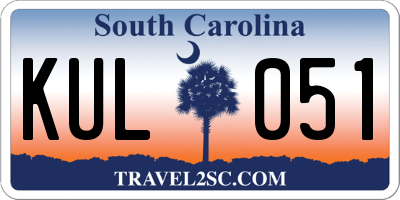 SC license plate KUL051