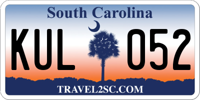 SC license plate KUL052