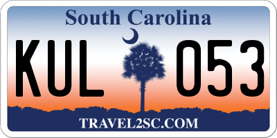 SC license plate KUL053