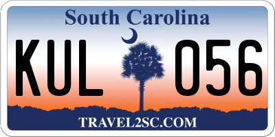 SC license plate KUL056