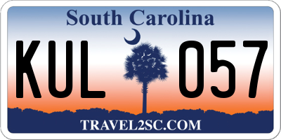 SC license plate KUL057