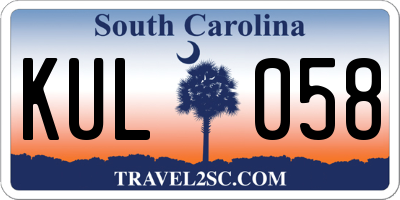 SC license plate KUL058