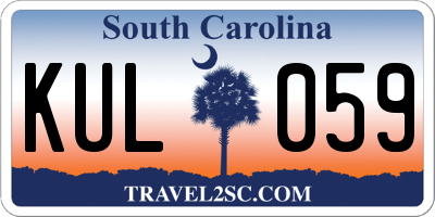 SC license plate KUL059