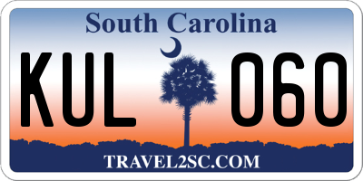 SC license plate KUL060