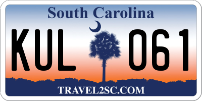 SC license plate KUL061